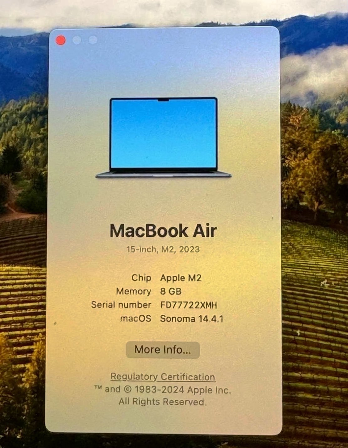 Apple MacBook Air 15 inch M2 1A83 256GB Silver Unlocked - Used image 5