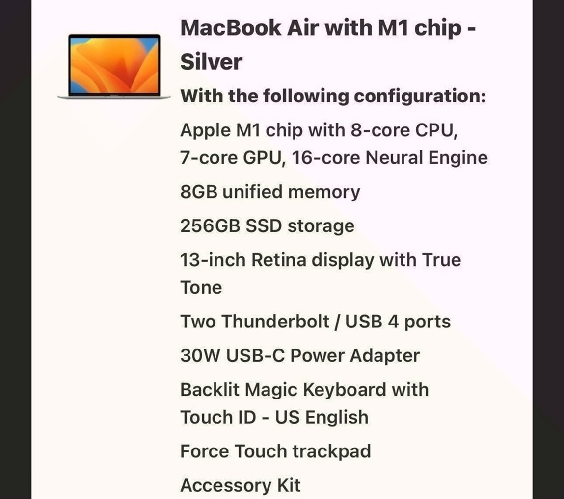Apple MacBook Air M1 2022 256GB Space Gray Unlocked - Used image 4