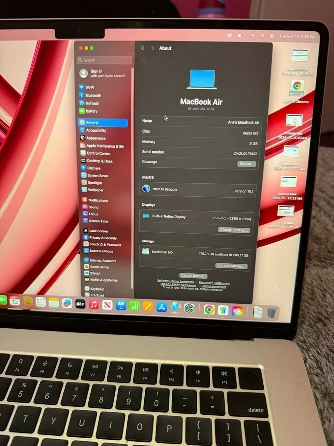 Apple MacBook Air M3 8GB 15.3in - Used
