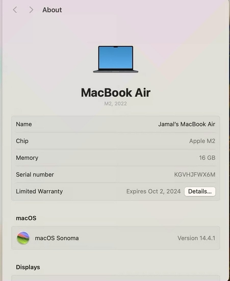 Apple Macbook Air A2681 M2 256GB Unlocked - Used
