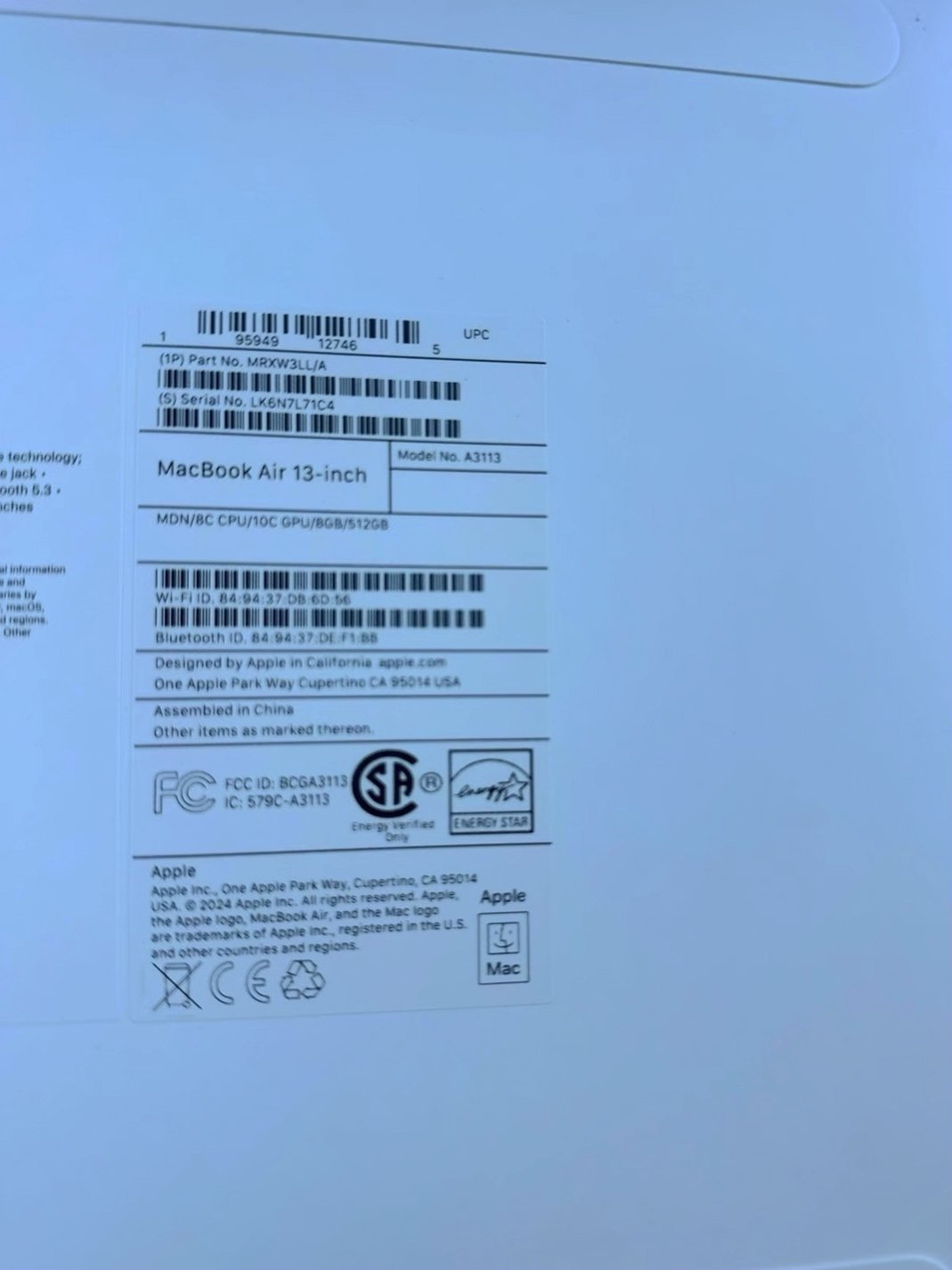 Apple MacBook Air 2L27 512GB Silver Unlocked - Used image 4