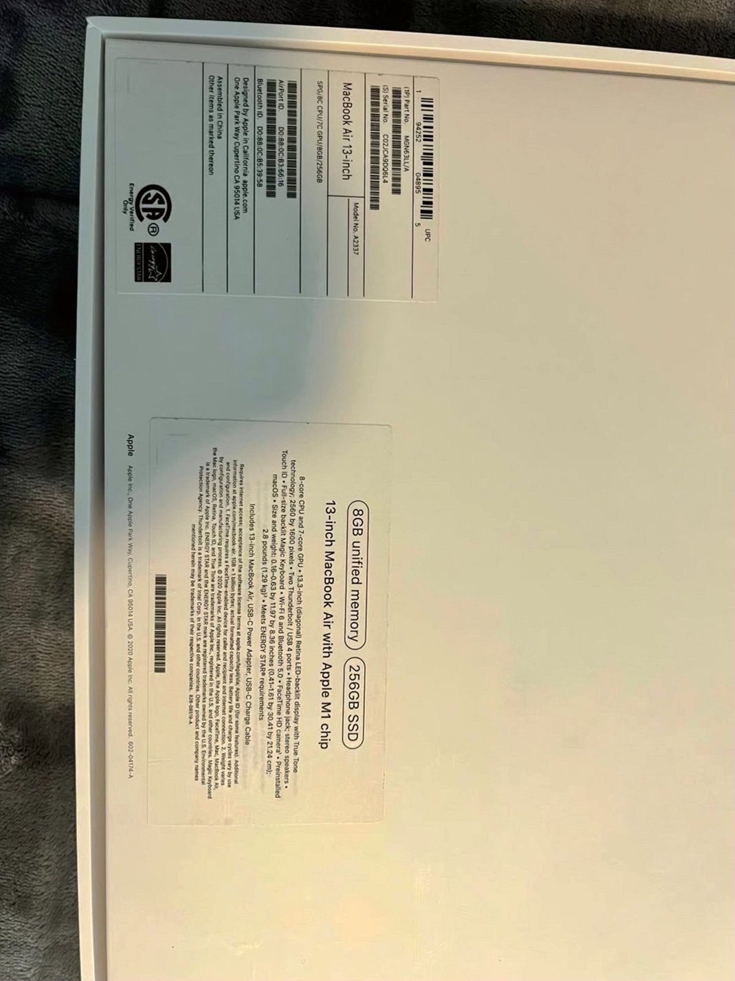 Apple MacBook Air 2020 M1 256GB Space Grey Unlocked - Used image 2