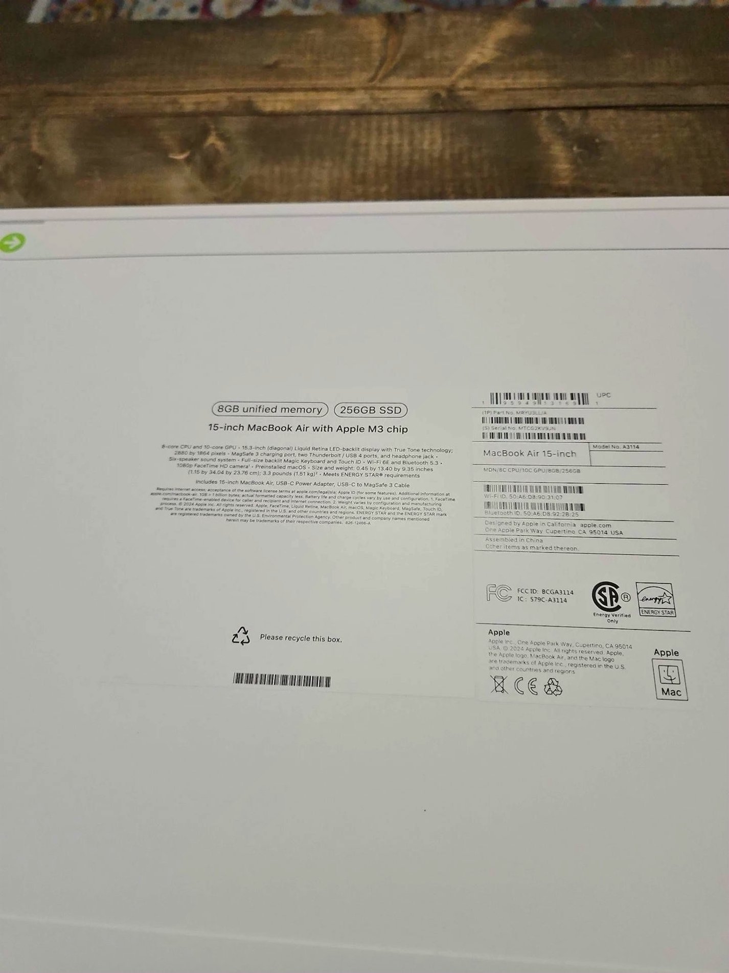 Apple MacBook Air 15 inch M3 256GB Midnight - Used image 2