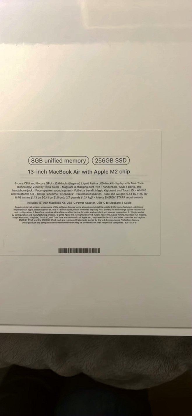 Apple Macbook Air 13in M2 256GB Light Grey Unlocked - Used image 2
