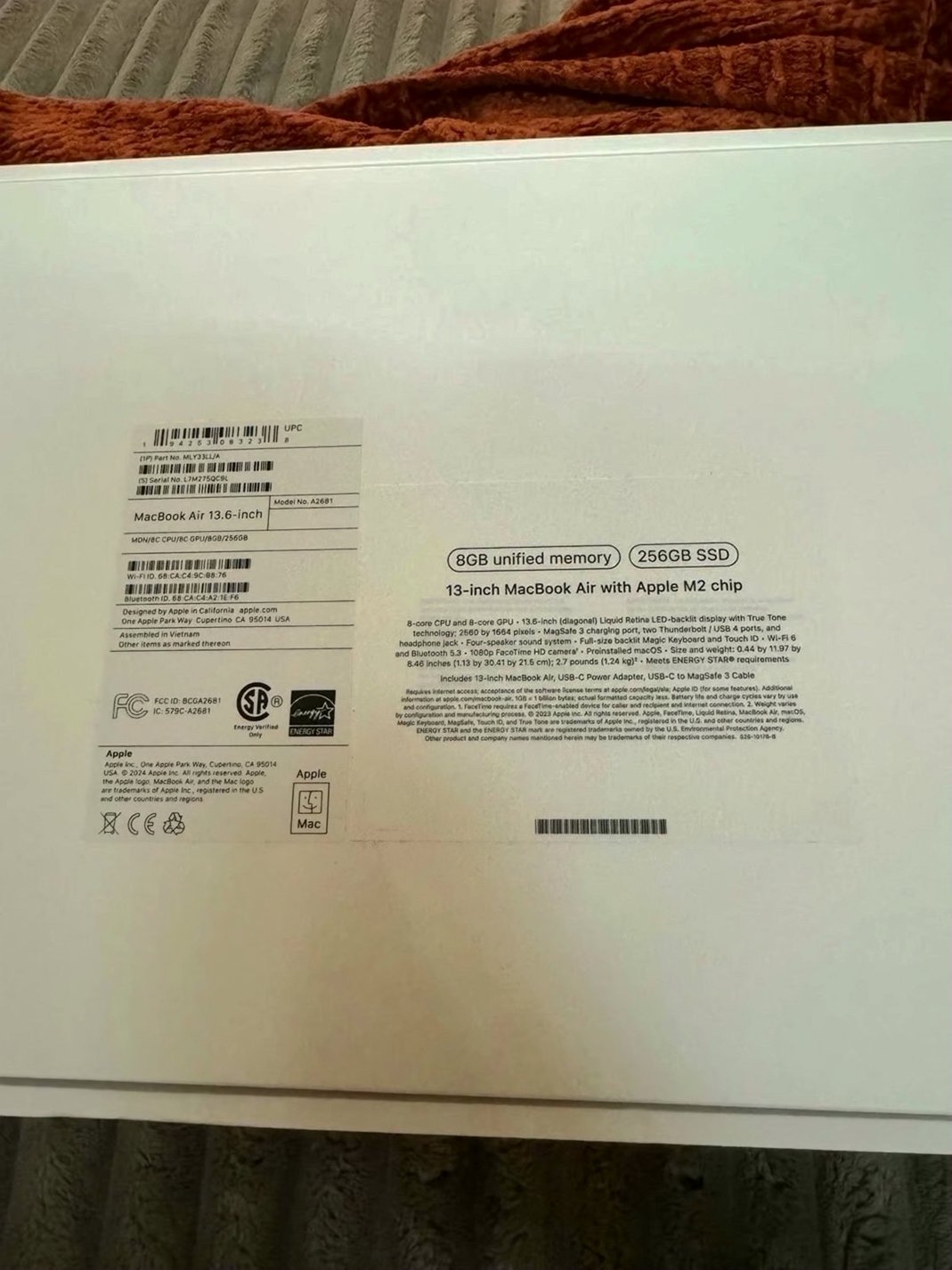 Apple MacBook Air 2024 256GB Midnight Unlocked - Used image 2