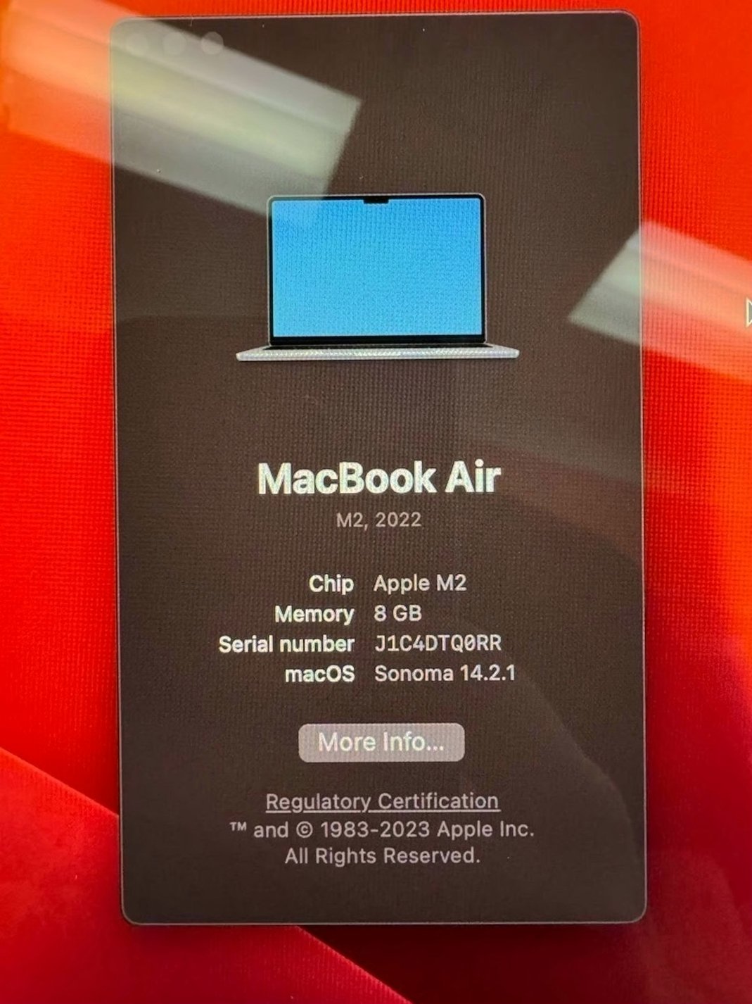 Apple MacBook Air M2 1S73 256GB Silver Unlocked - Used image 5