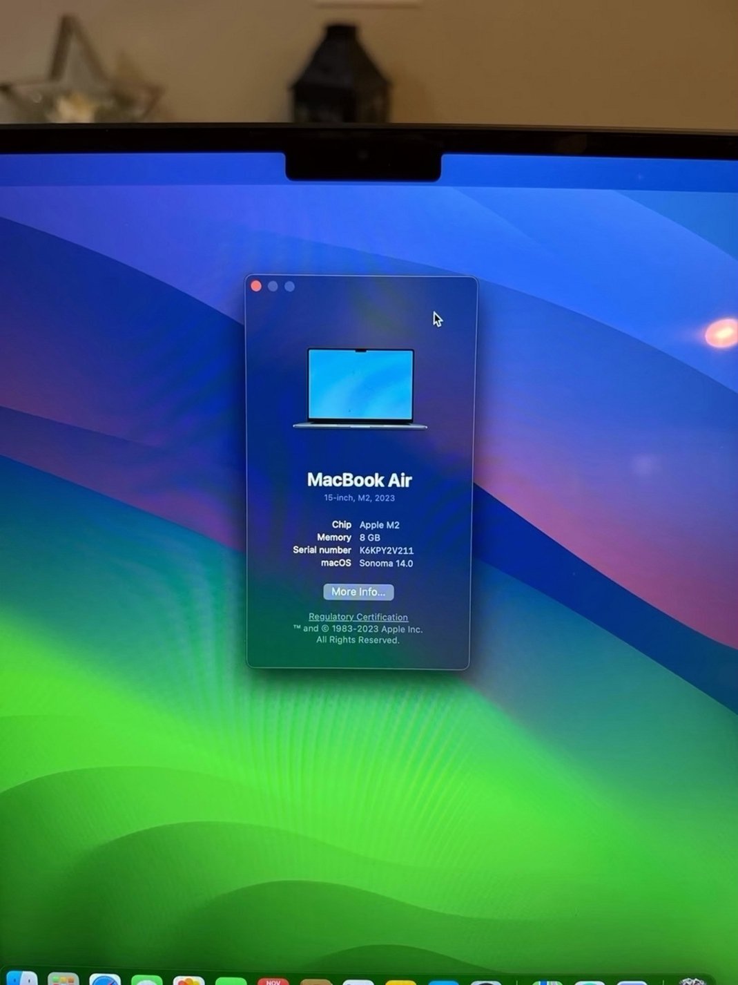 Apple MacBook Air M2 15 inch 256GB Midnight - Used image 2