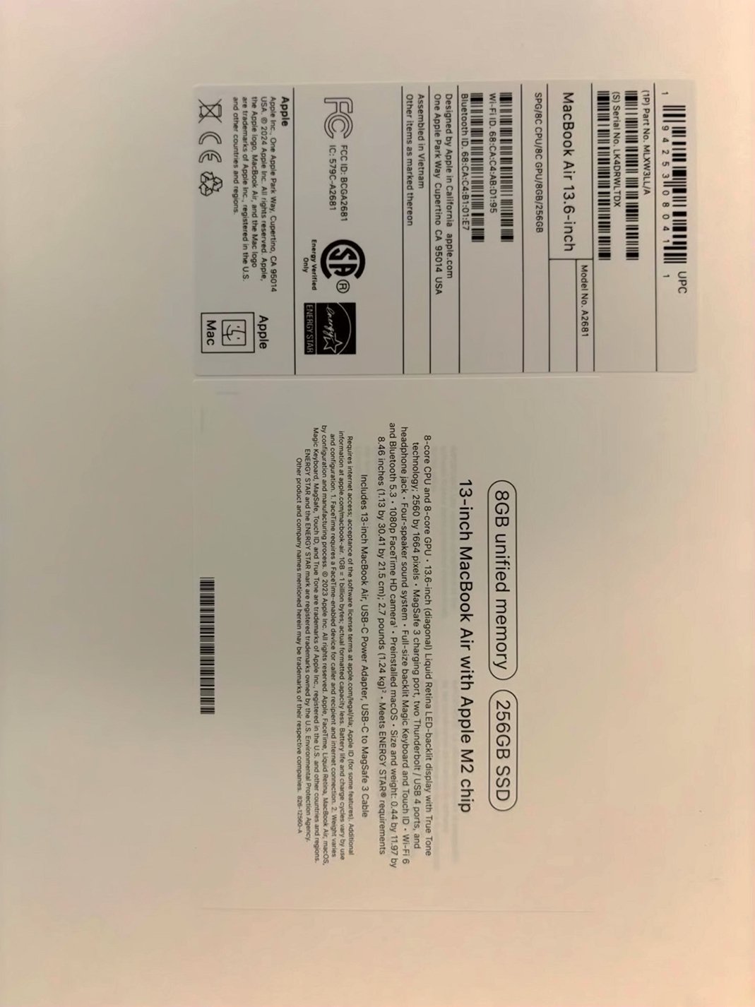 Apple MacBook Air 13in M2 256GB Space Gray - Used image 3