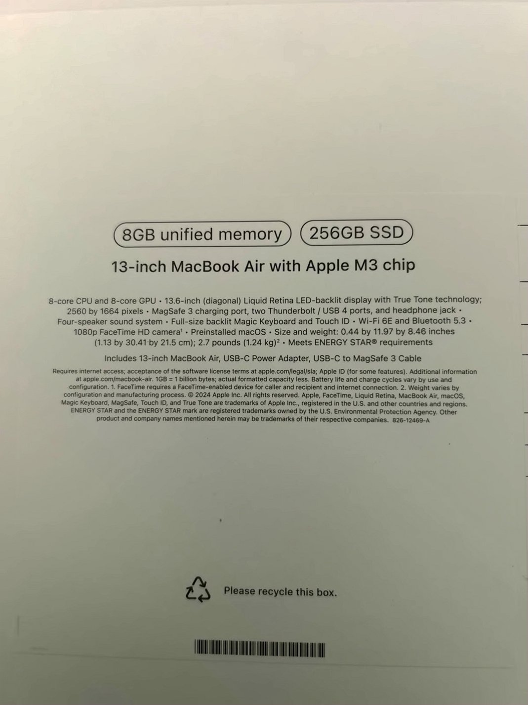Apple MacBook Air M3 3N85 Gray Unlocked - Used image 2