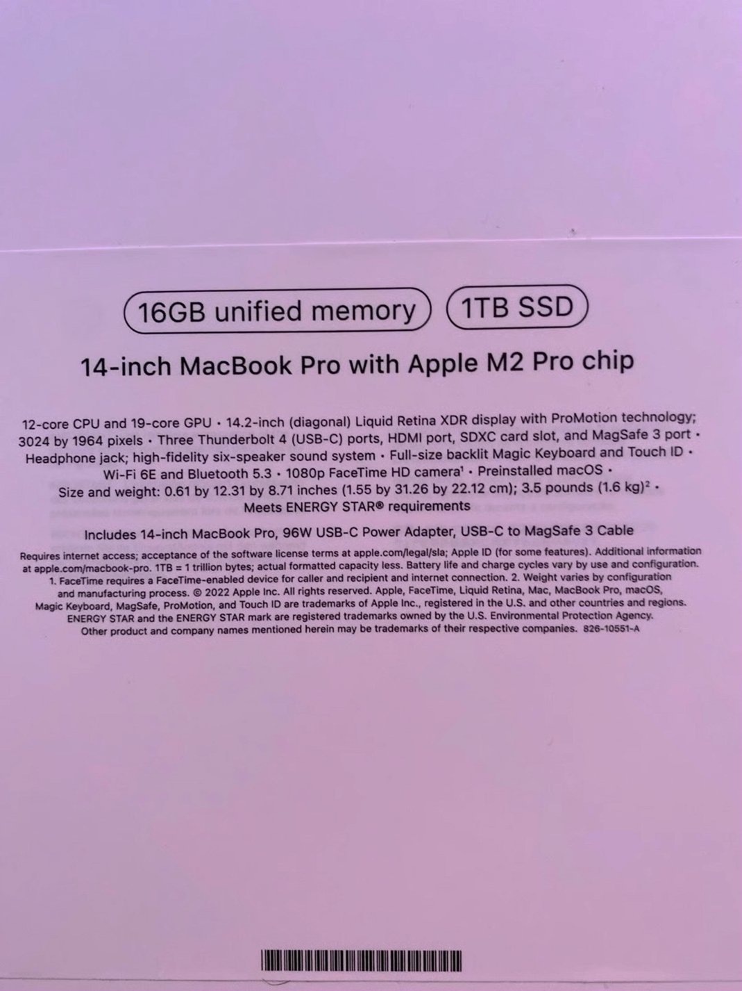 Apple MacBook Pro 14-inch 1TB SSD Silver Used image 3