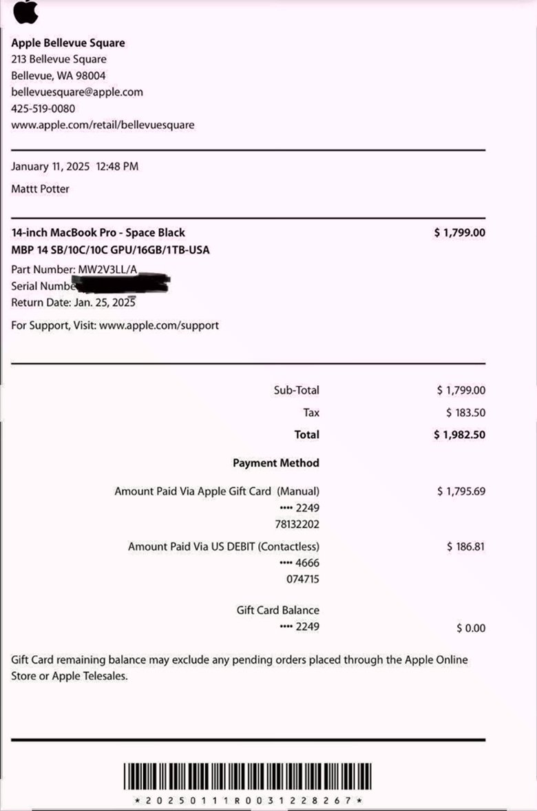 Apple MacBook Pro 1V16 16GB 1TB Space Black - Used image 5