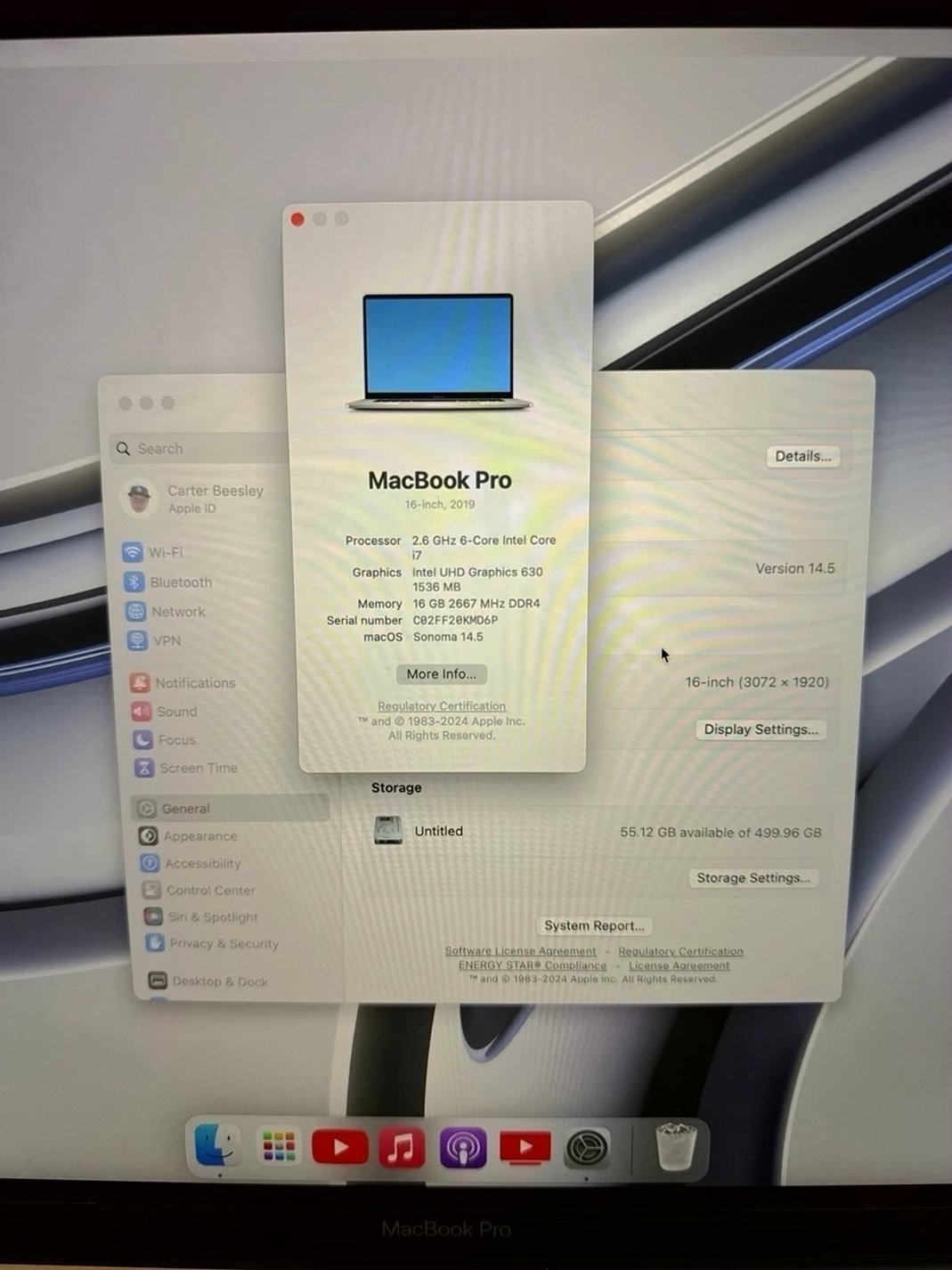 Apple MacBook Pro 16" 2019 512GB Space Gray Used image 2