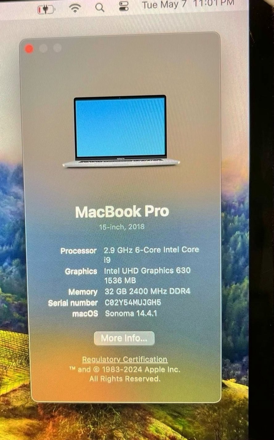 Apple MacBook Pro 15 2018 1TB SSD Space Gray Unlocked - Used image 3