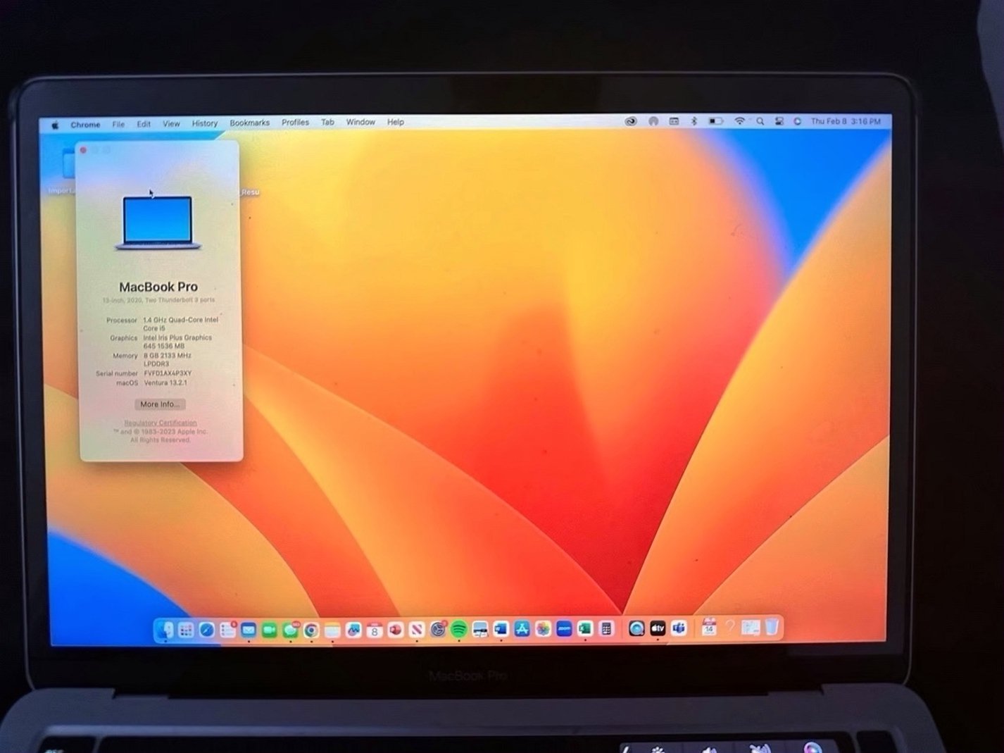 Apple MacBook Pro 2020 13 Inch 256GB Space Gray Unlocked - Used image 3