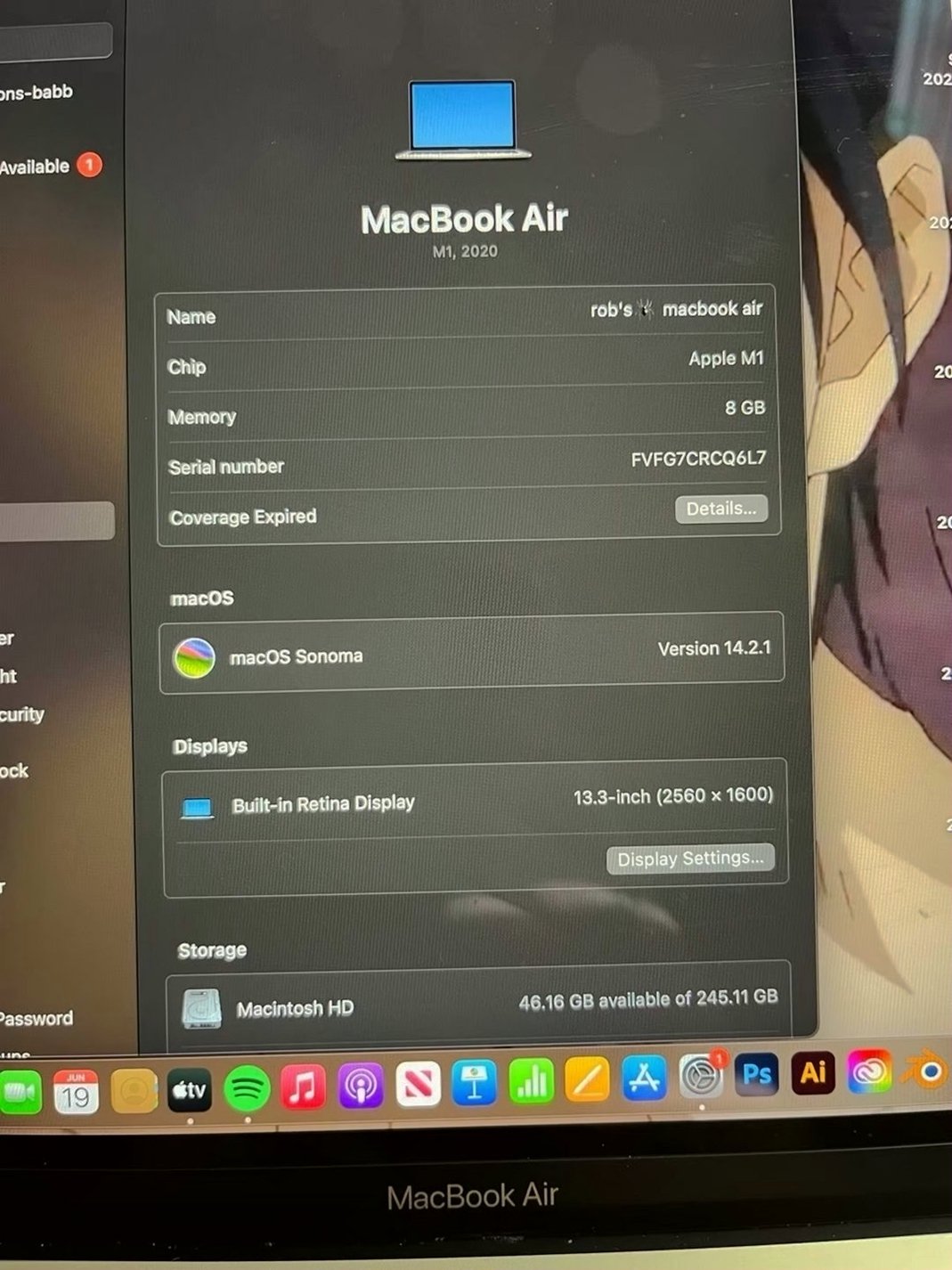 Apple MacBook Air 2020 256GB Space Gray Unlocked - Used image 3