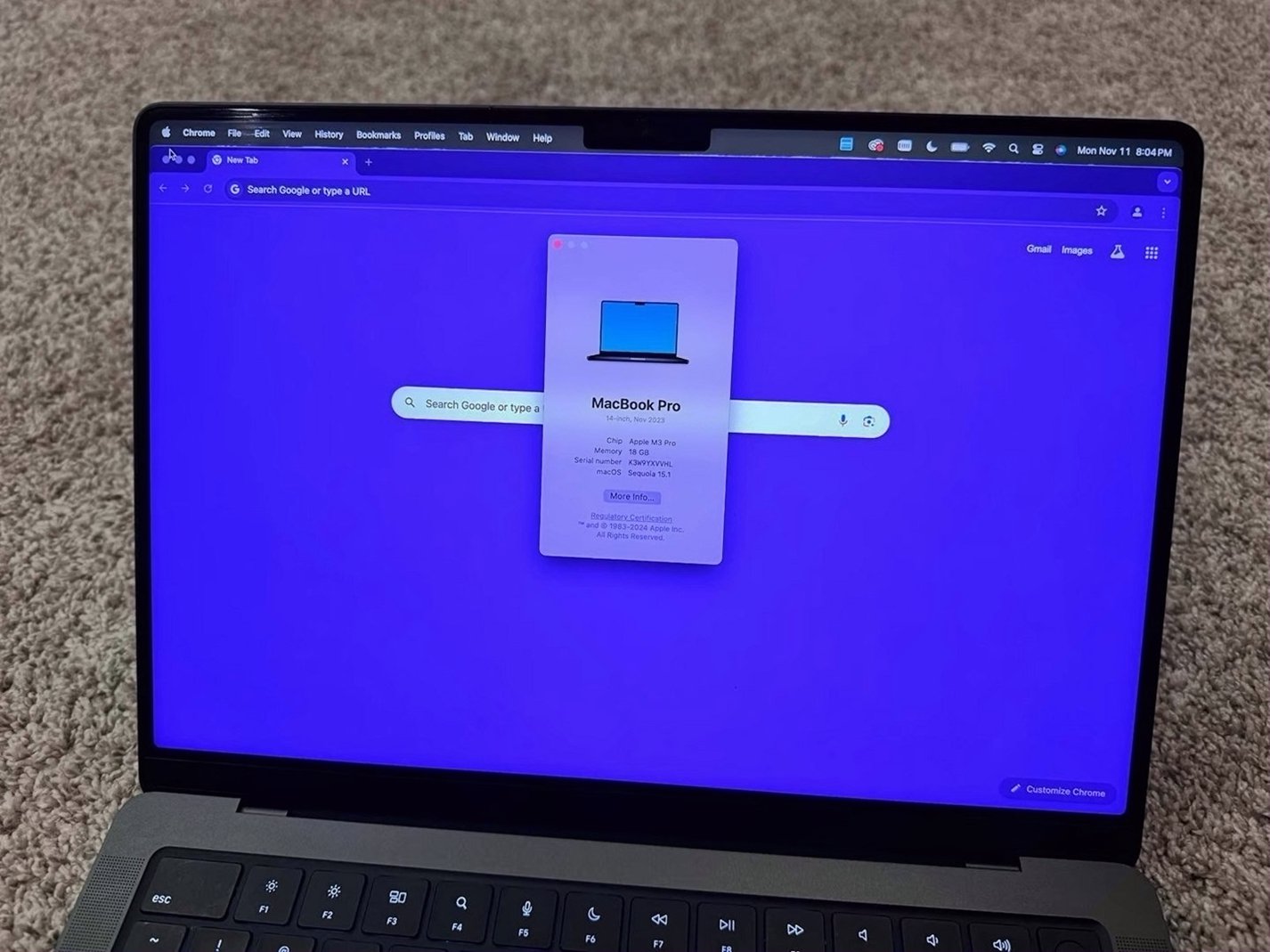 Apple MacBook Pro M3 Pro 500GB Space Grey Unlocked - Used image 5