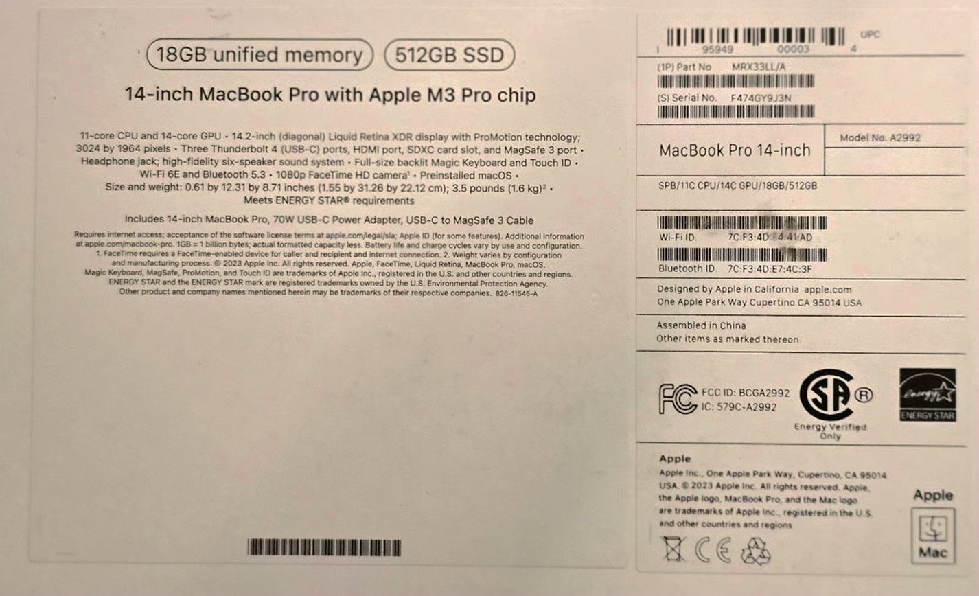 Apple MacBook Pro 14" M3 Pro Chip 18GB RAM Unlocked - Used image 5