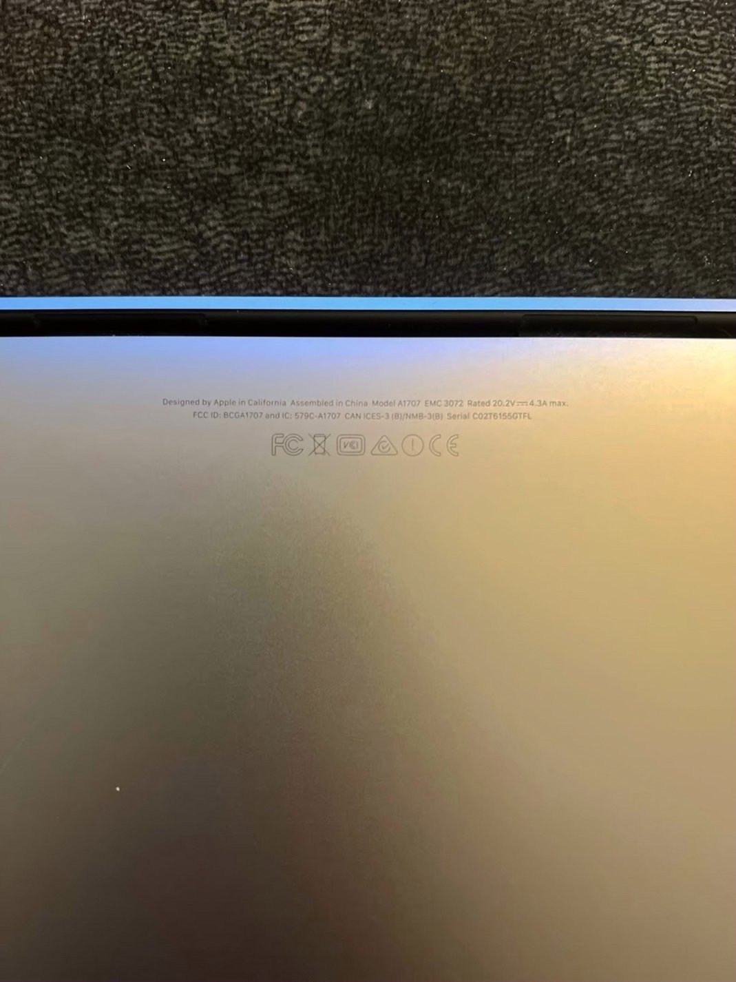 Apple MacBook Pro A1707 256GB Space Gray Unlocked - Used image 3