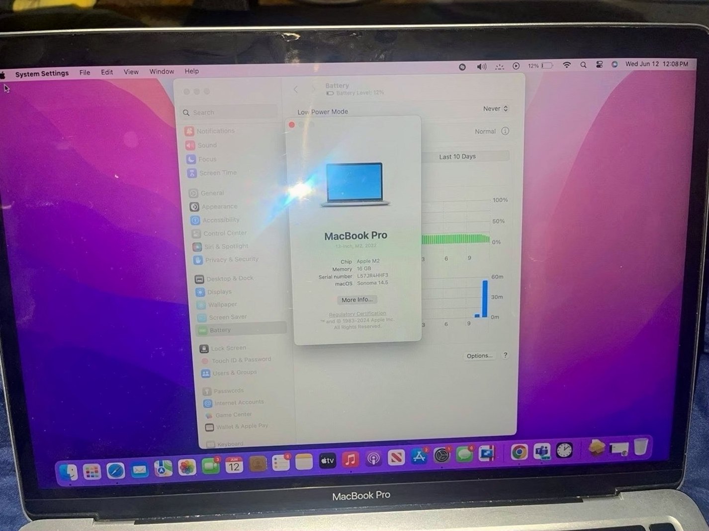 Apple MacBook Pro M2 2W92 512GB Silver Unlocked - Used image 2