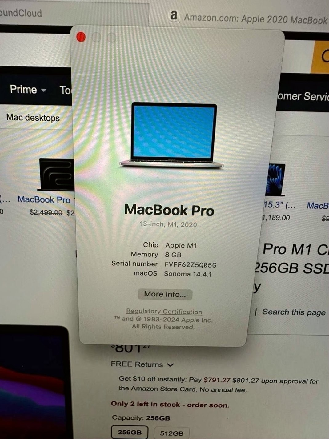 Apple MacBook Pro 13 M1 256GB Space Gray Unlocked - Used image 2
