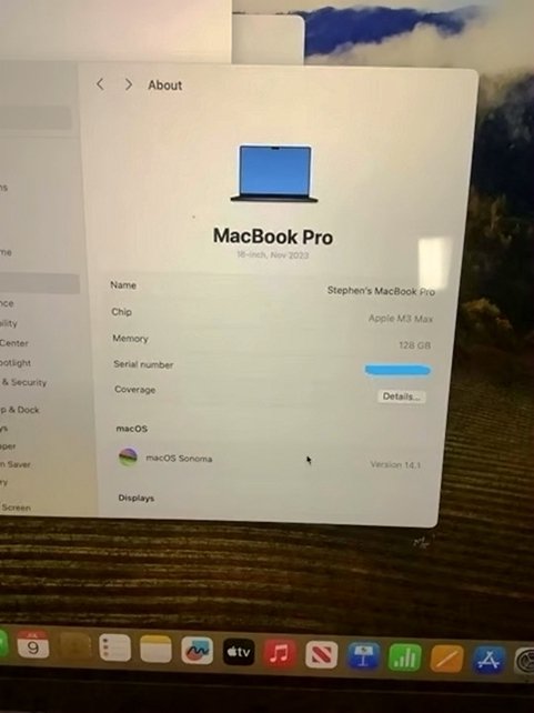 Apple MacBook Pro 16" M3 Max 128GB RAM 1TB SSD Space Gray Unlocked - Used image 4