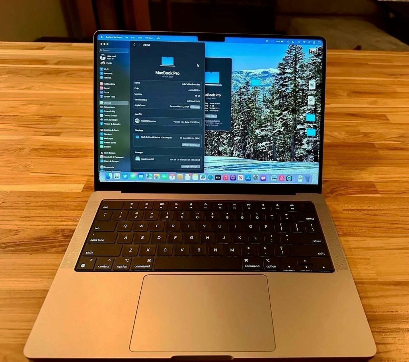 Apple MacBook Pro M1 14 512GB Real Black Ash Wood Skin Unlocked - Used image 3