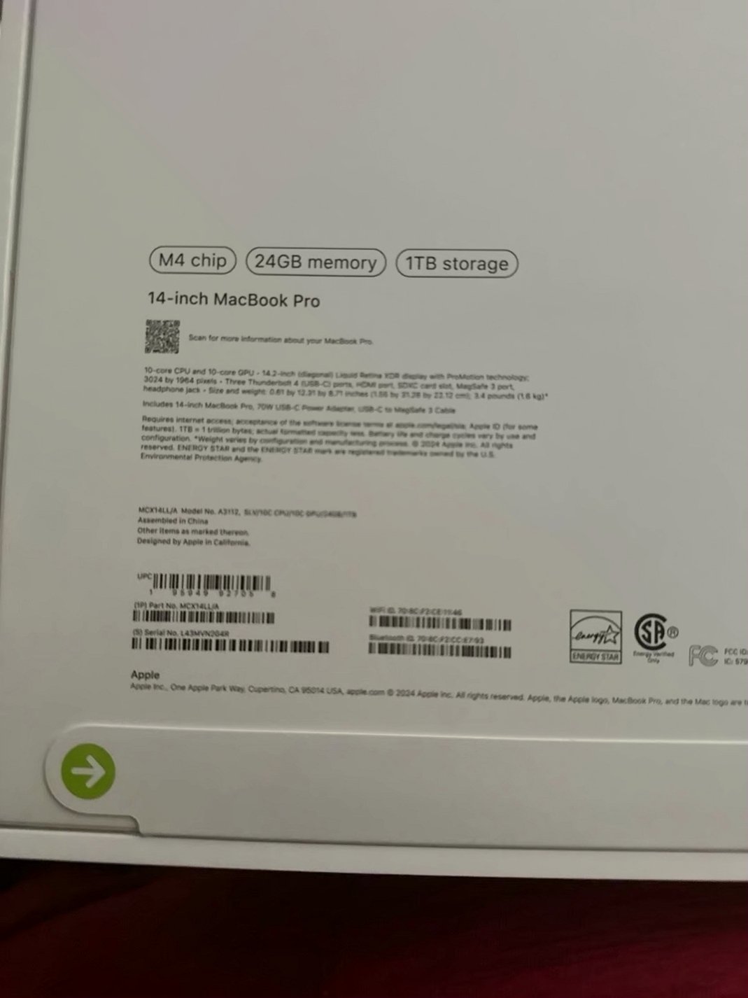 Apple MacBook Pro 14” M4 1TB Unlocked - Used image 3