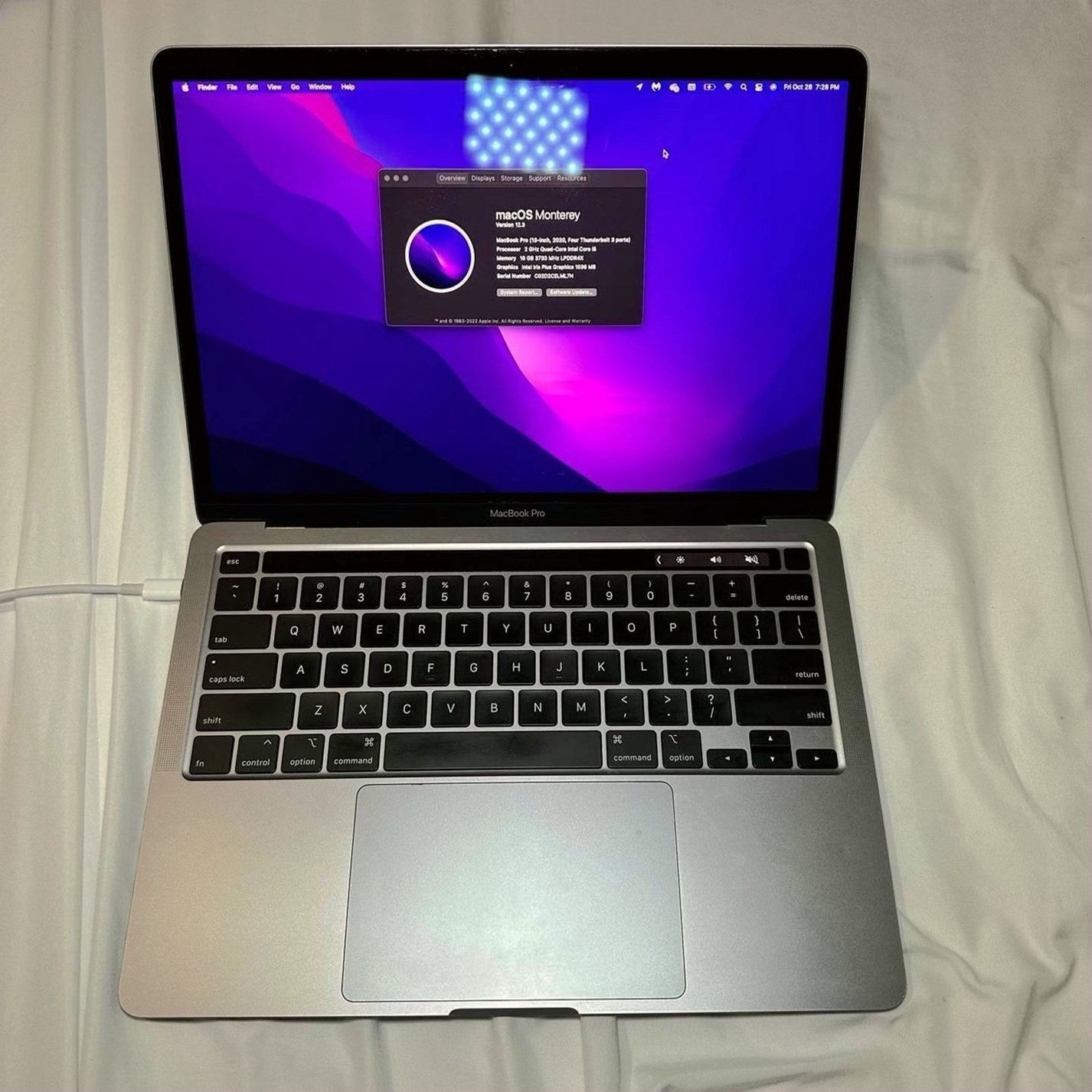 Apple MacBook Pro 2020 13inch 2H13 500GB Silver Unlocked - Used image 2