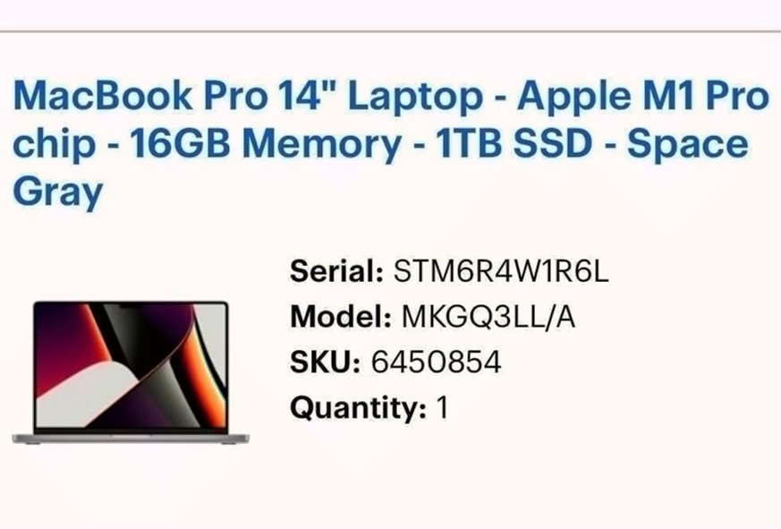 Apple MacBook Pro 14 M1 Pro 1TB SSD Silver - Used