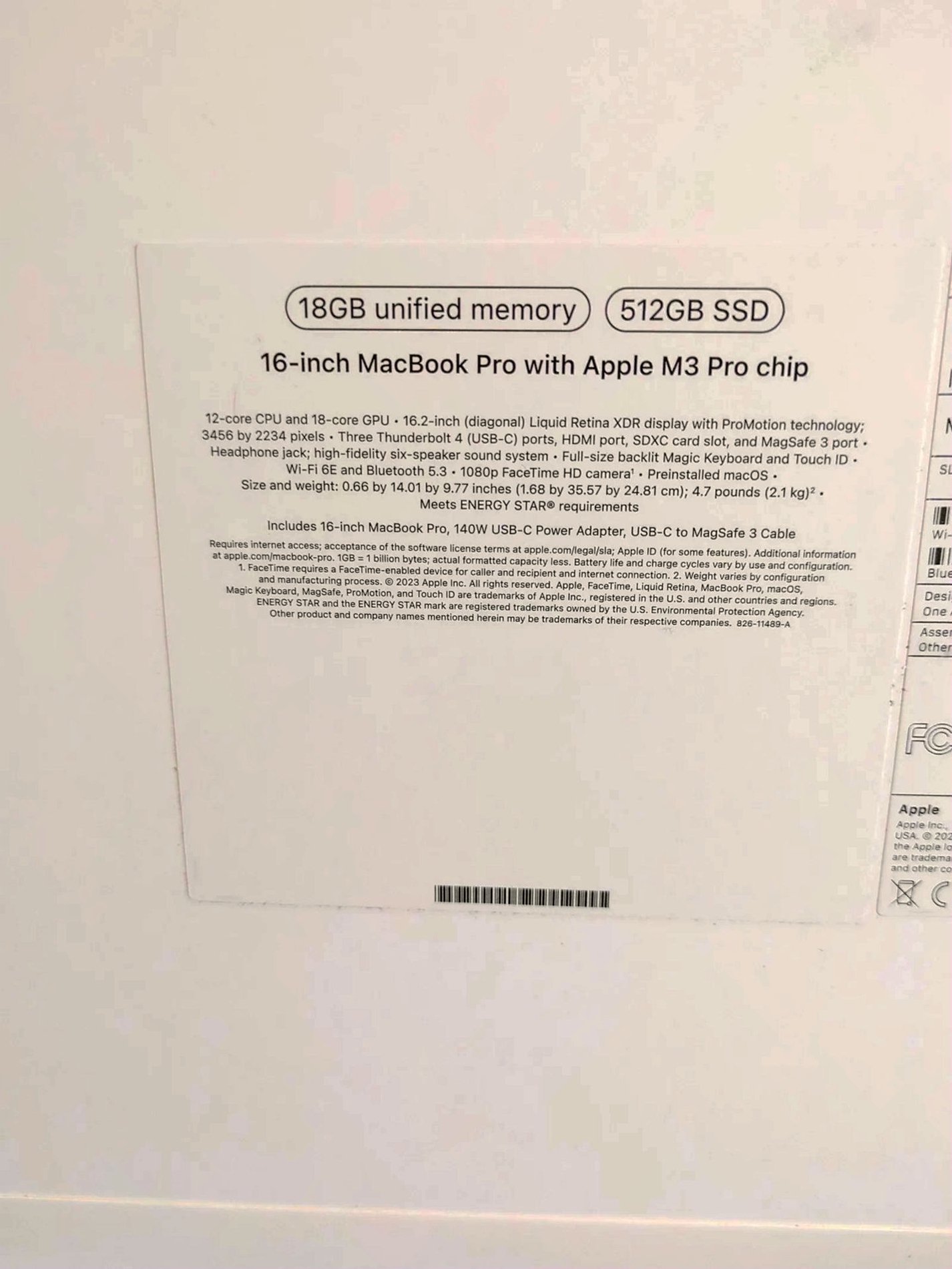 Apple Macbook Pro A2991 256GB Silver Unlocked - Used image 5