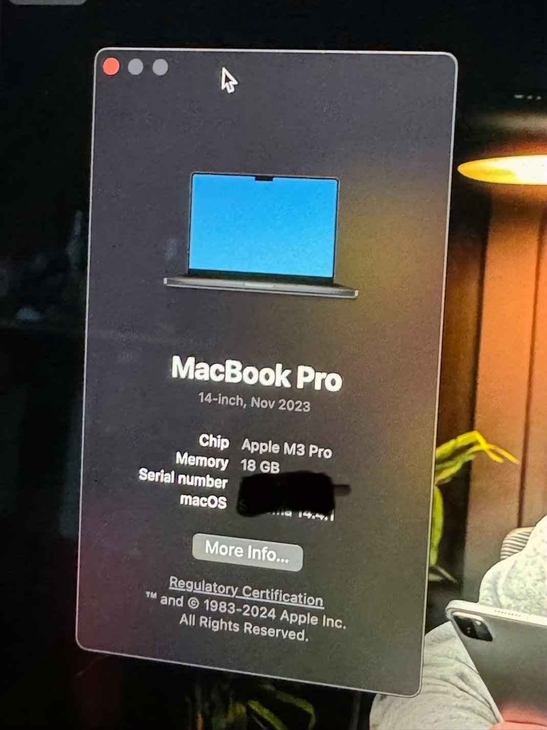 Apple MacBook Pro 14” M3 Pro 500GB Unlocked - Used image 2