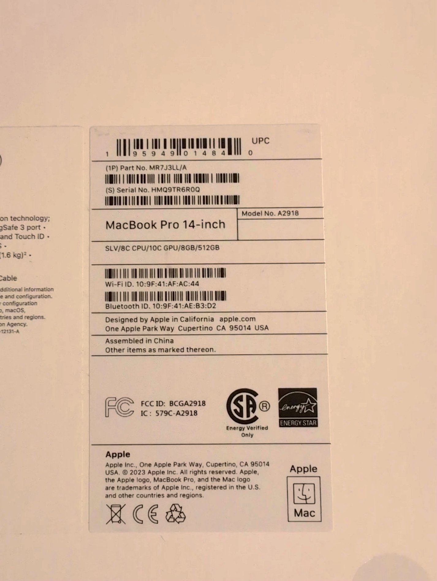 Apple MacBook Pro 14 inch 2O39 Unlocked - Used image 3