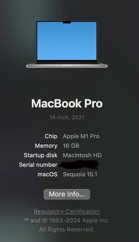 Apple MacBook Pro 14” 512GB Space Gray Unlocked - Used image 5