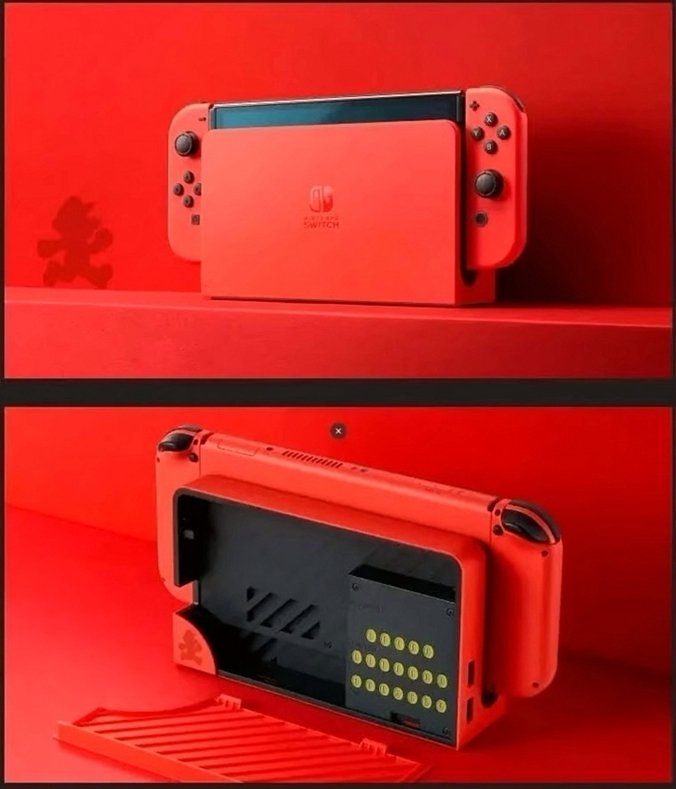 Nintendo Switch OLED 128GB Mario Red Edition with Games - Used
