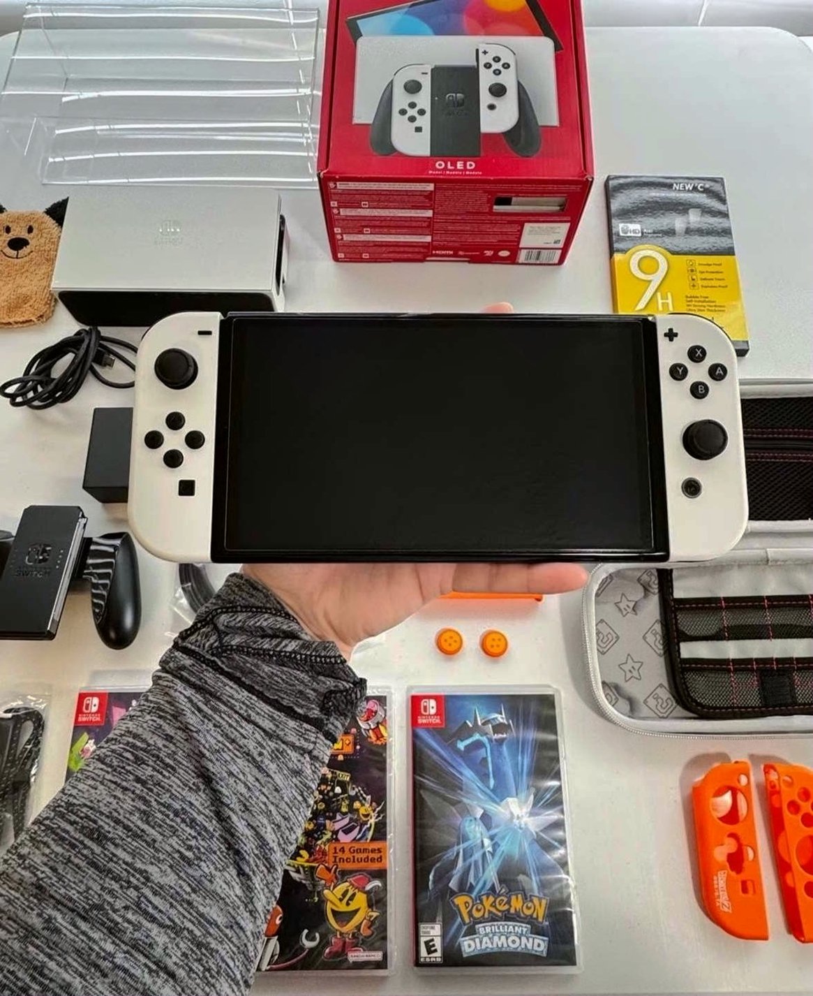 Nintendo Switch OLED Bundle Set with 3 Games and Accessories - Used image 3