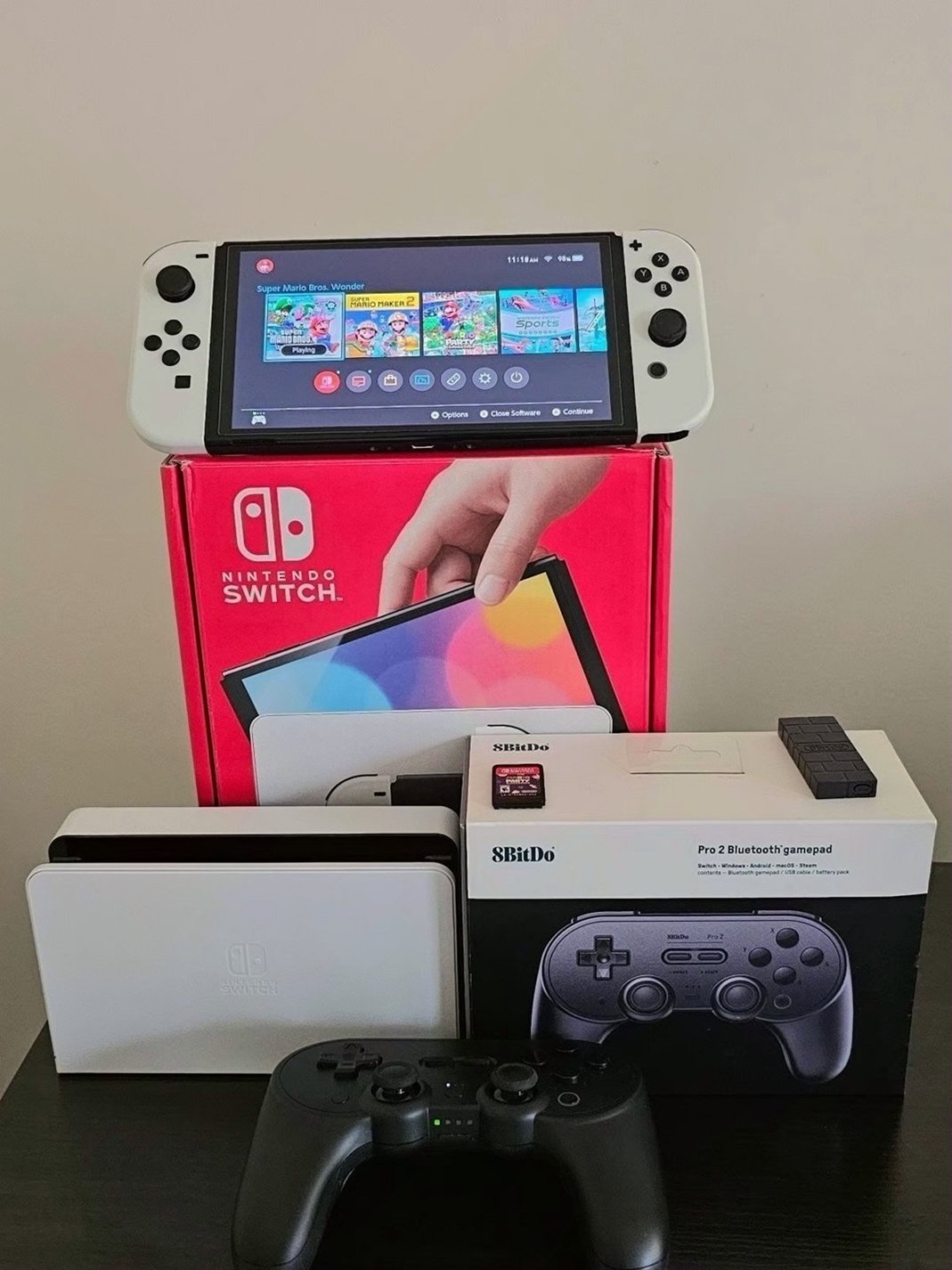 Nintendo Switch OLED Bundle 1B13 64GB White and Black - Used