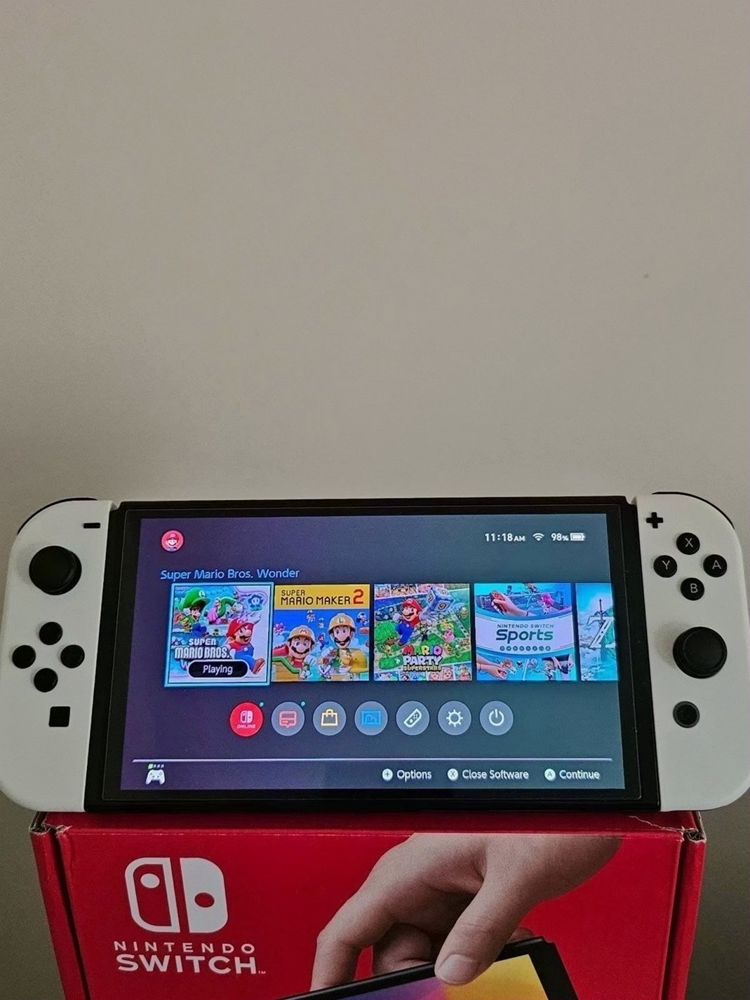 Nintendo Switch OLED Bundle 1B13 64GB White and Black - Used image 2