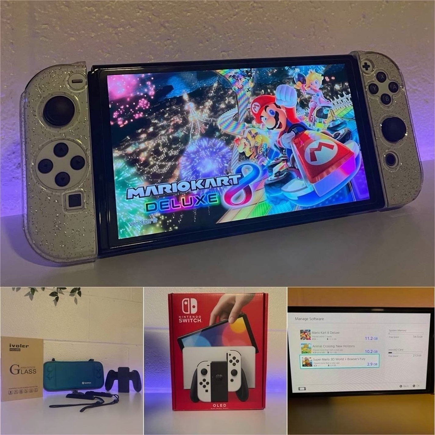 Nintendo Switch OLED 7N77 64GB White Unlocked - Used