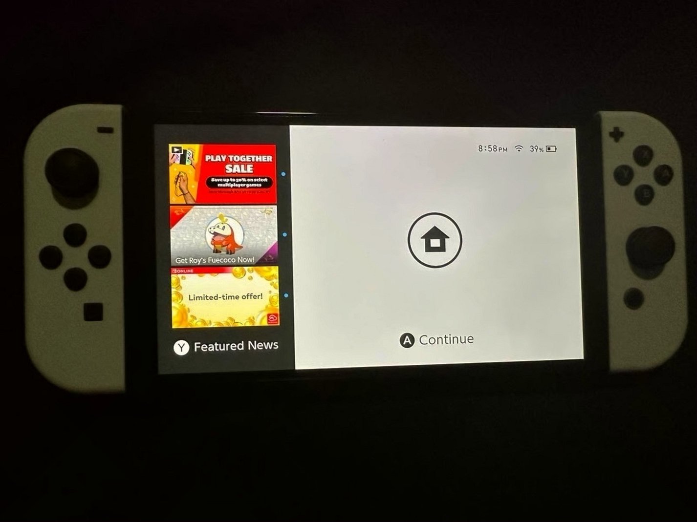 Nintendo Switch OLED White with Mario Strikers & Ring Fit Adventure - Used image 4