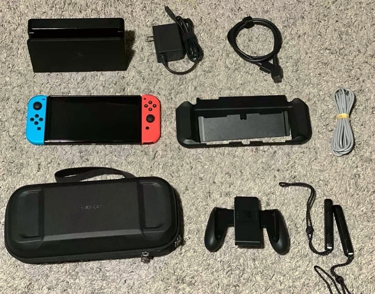 Nintendo Switch OLED 64GB Red & Blue Gently Used image 3