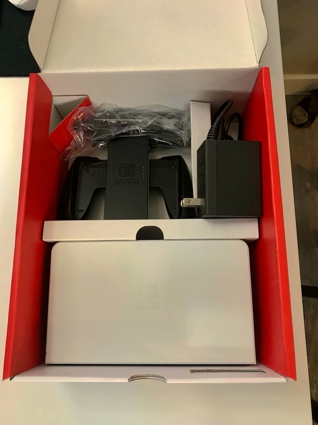 Nintendo Switch OLED Console 64GB Neon Red/Blue Unlocked - Used image 2