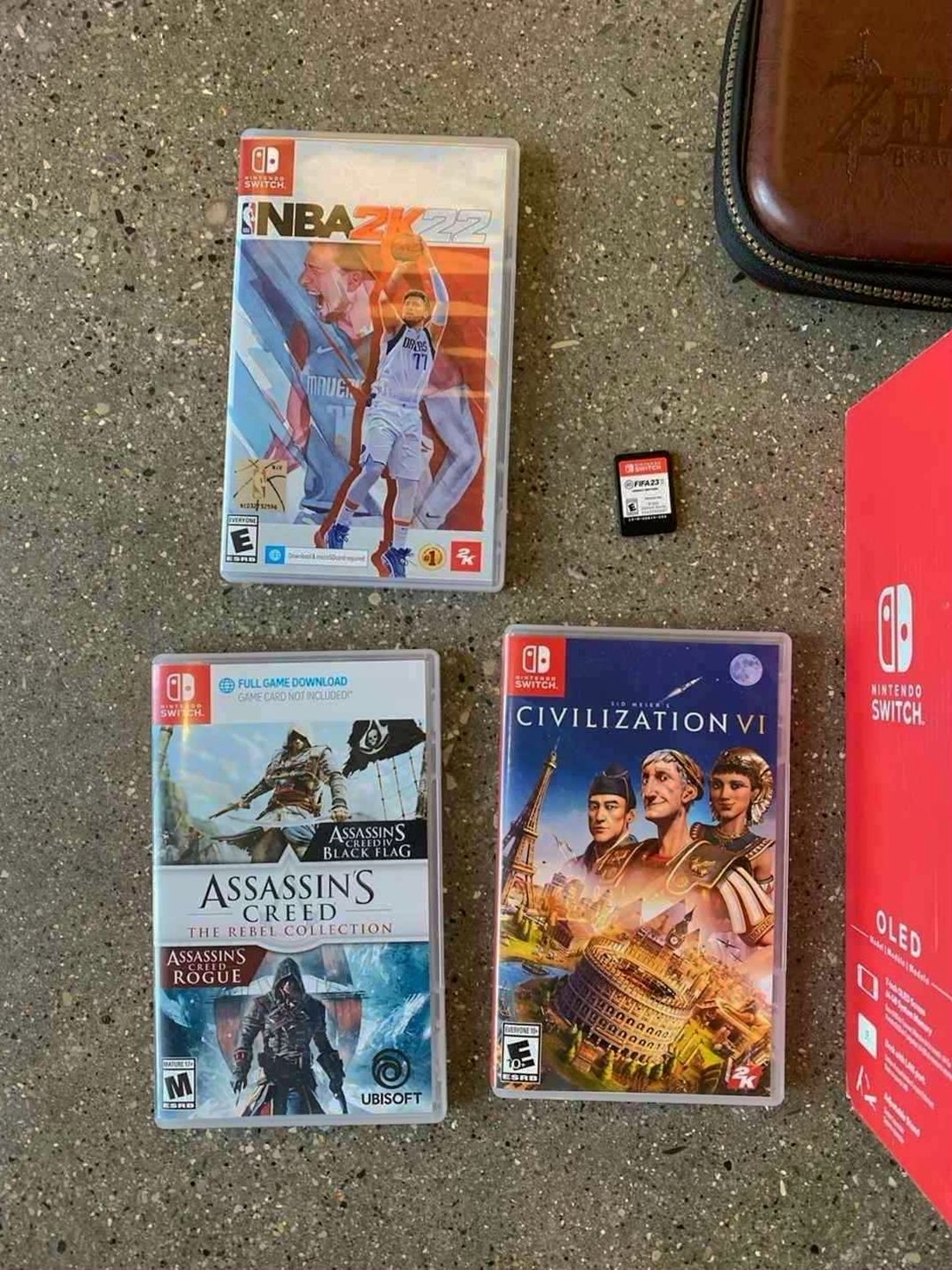 Nintendo Switch OLED with Games Red and Blue - Used image 2