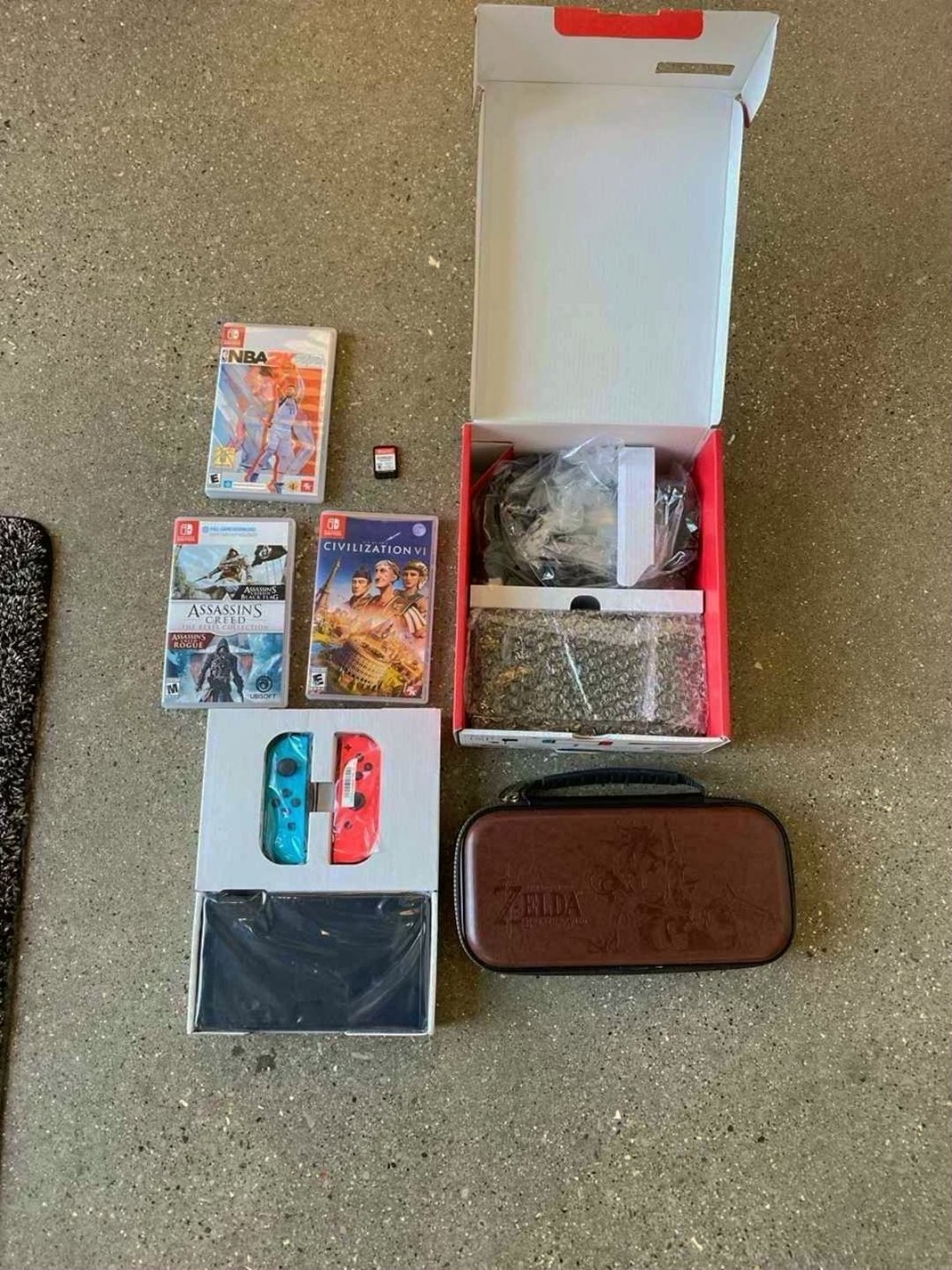 Nintendo Switch OLED with Games Red and Blue - Used image 5