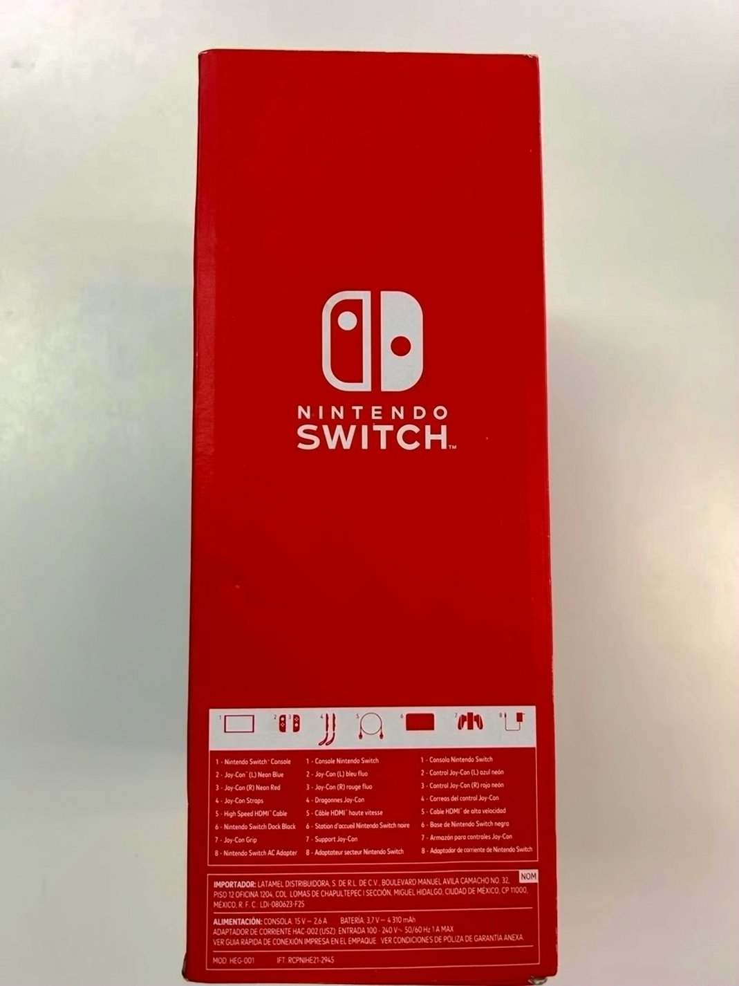 Nintendo Switch OLED 64GB Neon Red Blue Unlocked - Used image 3