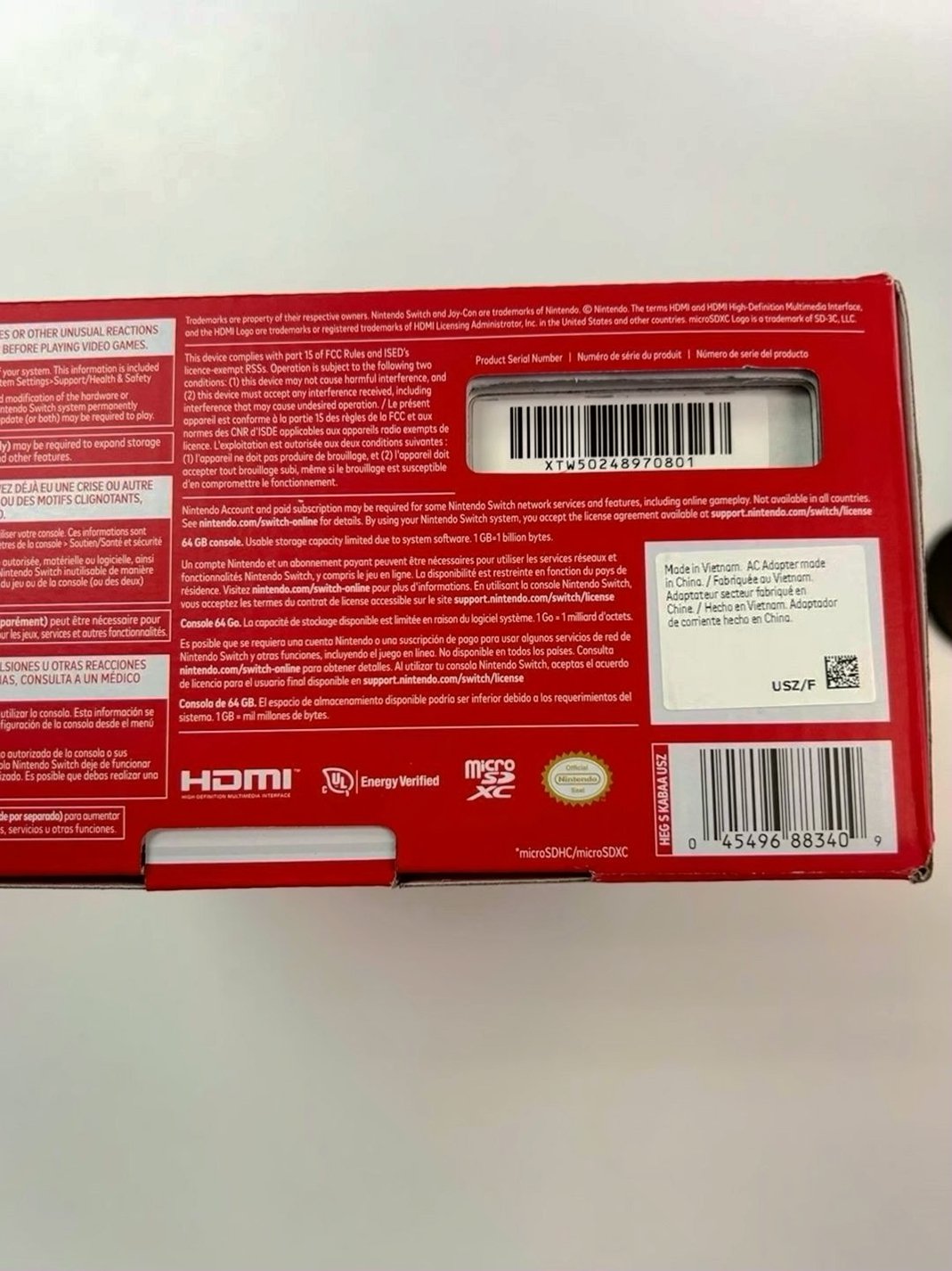 Nintendo Switch OLED 64GB Neon Red Blue Unlocked - Used image 4