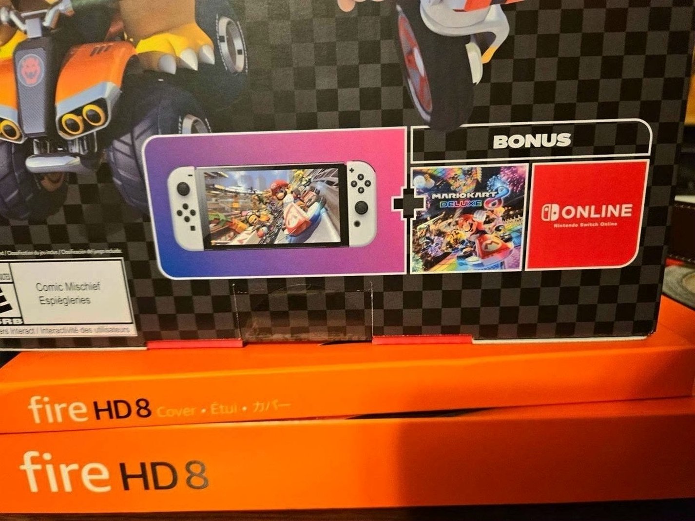 Nintendo Switch OLED Mario Kart Online Bundle 3X71 - Used image 3