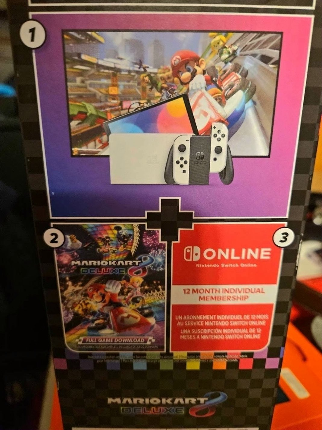 Nintendo Switch OLED Mario Kart Online Bundle 3X71 - Used image 5