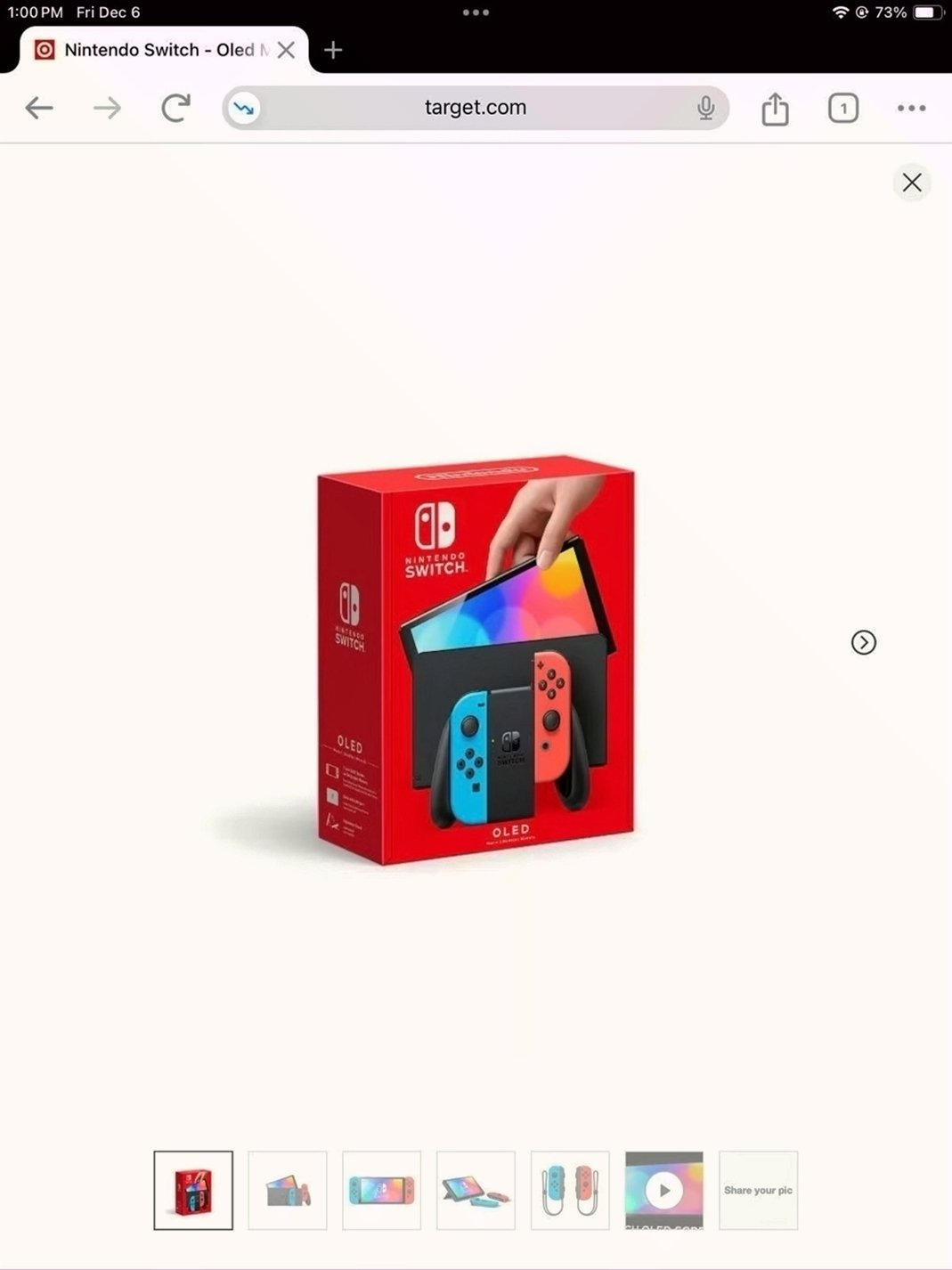 Nintendo Switch OLED 64GB Red and Blue Used
