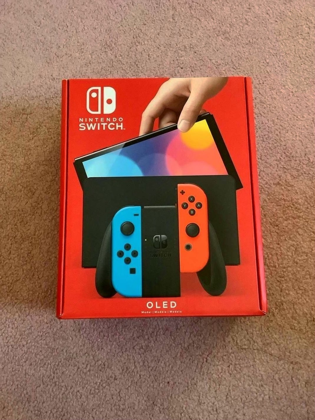 Nintendo Switch OLED 64GB Red and Blue Used image 2