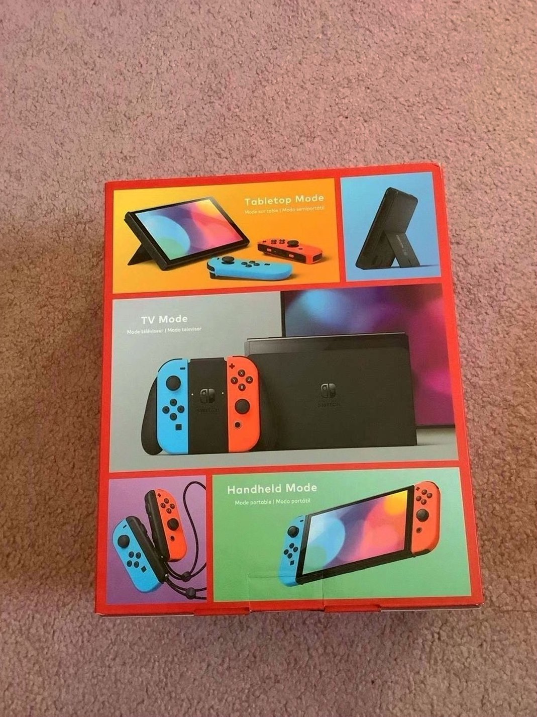 Nintendo Switch OLED 64GB Red and Blue Used image 3